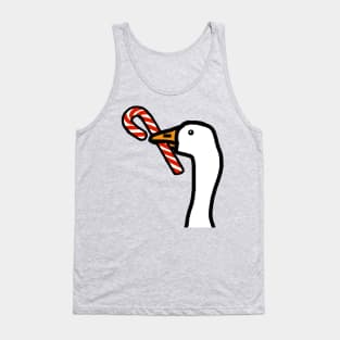 Christmas Portrait Goose Gamer with Candy Cane Tank Top